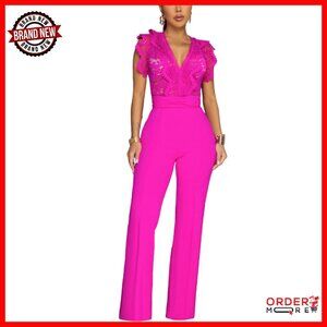 Elegant Women's Jumpsuit Formal Casual Wide Leg High Waisted Soft Fabric